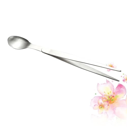Toyvian Edelstahl Mini Probierlöffel mit Essstäbchen und Pinzette Kompakt Rostfrei Leicht Multifunktional für Hotel Küche Restaurant von Toyvian
