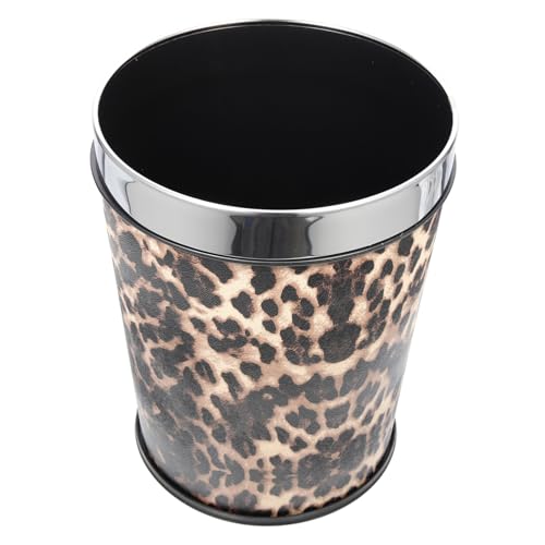 Toyvian Edelstahl Mülleimer ohne Deckel Leopard Muster Kompakter und Robuster Papierkorb für Haushalt und Büro Platzsparender Abfallbehälter mit Modernem Retro design Langlebiger und Toyvian Edelstahl Mülleimer ohne Deckel Leopard Muster Kompakter und Robuster Papierkorb für Haushalt und Büro Platzsparender Abfallbehälter mit Modernem Retro design Langlebiger und von Toyvian