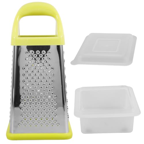 Toyvian Edelstahl Vierseitiger Küchenreibe Gemüsebox mit Aufbewahrungsbox Sicherer Handreibe für Gurken Karotten Kartoffeln Rutschfestes Schneidewerkzeug für Küchenprofis und Hobbyköche von Toyvian