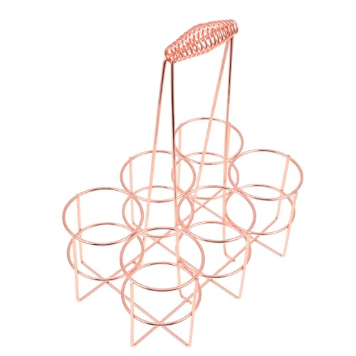 Toyvian Eisen Bierflaschenhalter Tragbar Bierflaschenaufbewahrung Halter Robustes Lagerregal für Flaschen Ktv Bar Zubehör Praktische Flaschenablage in Roségold Klein von Toyvian