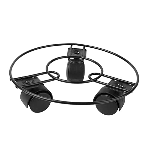 Toyvian Eisenblumentablett im Freien Rollen Pflanzschale drinnen Durchmesser Serviertablett rund Pflanzen beweglicher Blumenständer Tabletts für Blumentöpfe Metall Schwarz von Toyvian