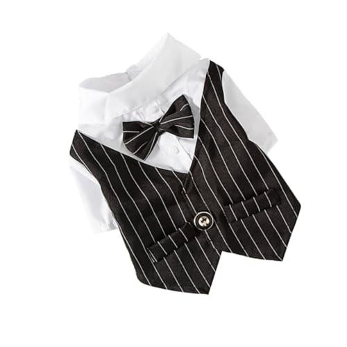 Toyvian Eleganter Haustier Hundesuit Partykleidung Hochzeitsanzug Frühling Sommer Atmungsaktiv Schwarz für Kleine und Mittelgroße Hunde von Toyvian