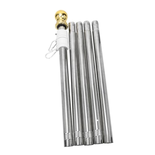 Toyvian Fahnenmast Teilig Rotierender Gartenflaggenstab Goldfarbener Kopf Wetterfest Vielseitig für Haus Balkon Terrasse Toyvian Fahnenmast Teilig Rotierender Gartenflaggenstab Goldfarbener Kopf Wetterfest Vielseitig für Haus Balkon Terrasse von Toyvian