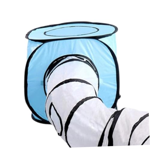 Toyvian Faltbarer Katzenzelt Tunnel S Form aus Blauem Mesh Interaktives Platzsparend Modisches Streifenmuster Einfach zu Montieren für Katzen Drinnen und Draußen Toyvian Faltbarer Katzenzelt Tunnel S Form aus Blauem Mesh Interaktives Platzsparend Modisches Streifenmuster Einfach zu Montieren für Katzen Drinnen und Draußen von Toyvian