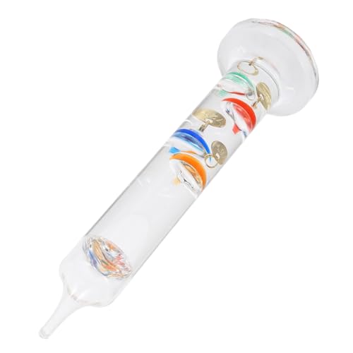 Toyvian Farbenfrohes Galileo Thermometer mit Schwebenden Kugeln Dekorativer Temperatursensor aus Glas Stehendes Temperaturmessgerät für Schreibtisch Büro und Innenraum Design von Toyvian
