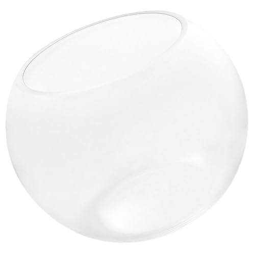 Toyvian Fischbecken aus Glas Fischglas Tischfischschale Desktop kleine Fischschale runde Vase Schreibtisch-Aquarium Runde Glasvase Fischpflanzen Schüssel Transparent von Toyvian