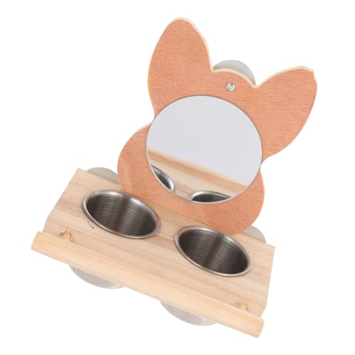 Toyvian Futter und Wassernapf mit Spiegel für Papageien Robuster Vogelfutterspender mit Großem Fassungsvermögen Wiederverwendbar und Leicht zu Reinigen Geeignet für Sittiche und Kleine von Toyvian