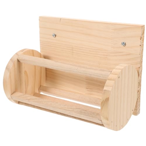 Toyvian Futterspender aus Holz Futterautomat für Kleintiere zu Installierender Futterhalter für Hamster Meerschweinchen und Glatte Oberflächen von Toyvian