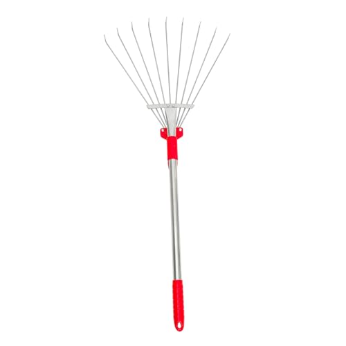 Toyvian Gartenrechen Teleskopierbar für Laub und Unkrautentfernung Gartenwerkzeug für Gartenpflege und für Anwendung im Freien von Toyvian