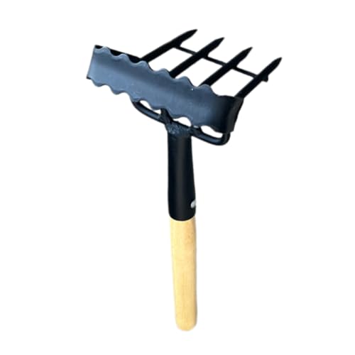 Toyvian Gartenrechen mit Ergonomischem Multifunktionales Handwerkzeug für Gartenarbeit für Unkrautentfernung Pflanzen und Bodenbearbeitung und Langlebig Hochwertigem von Toyvian
