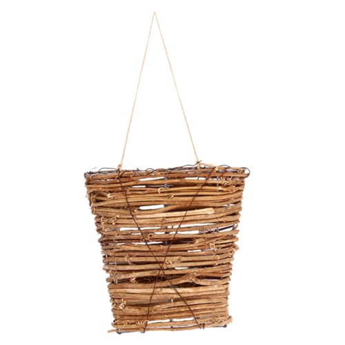 Toyvian Geflochtener Hängekorb Wandkorb aus Robustem Rattan für Küche und Garten Dekorativer Blumenampel Korb mit Hoher Tragkraft Vielseitig für Obst Gemüse und Festivaldeko Geeignet von Toyvian
