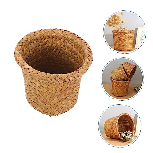 Toyvian Geflochtener Natürlicher Mülleimer Xl Leichter Multifunktionaler Abfallkorb für Küche Wohnzimmer Schlafzimmer Stilvoller Papierkorb ohne Scharfe Kanten von Toyvian