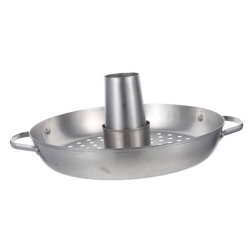 Toyvian Gegrillte Hähnchenplatte Grillrost Bräter mit Deckel Tablett drinnen Korb groß pfannenwender Metallgestell Hähnchengrillständer aus Edelstahl Bratengestell Rostfreier Silber von Toyvian