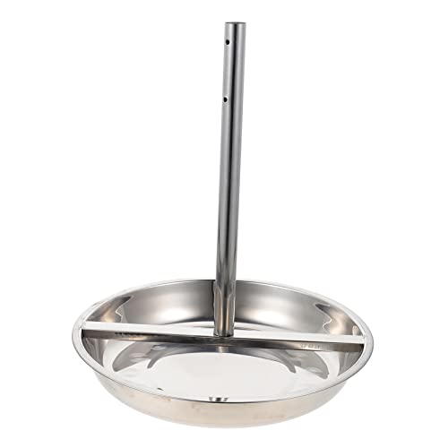 Toyvian Gegrillte Hähnchenplatte gegrilltes Huhn Geflügel mit Rotisserie Kochen Hähnchenbräter gegrilltes Hähnchen-Rack-Tablett Brathähnchenständer Rostfreier Stahl Silver von Toyvian