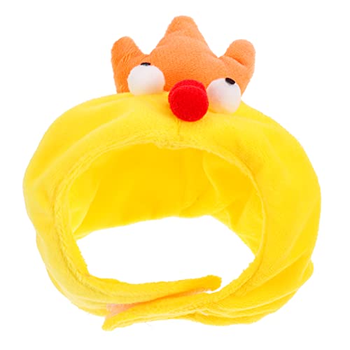 Toyvian Gelbe Kleine Hühner Haustiermütze aus Weichem Kristallfleece Wärmende Niedliche Kopfbedeckung für Katzen und Hunde Bequemes Dekoratives Accessoire für Haustiere von Toyvian