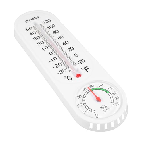 Toyvian Genaues Indoor Thermometer Hygrometer mit Hochpräzisen Sensoren zur Temperatur Luftfeuchtigkeitsmessung und Leicht für Zuhause Büro und Garten Weiß Langes Modell von Toyvian
