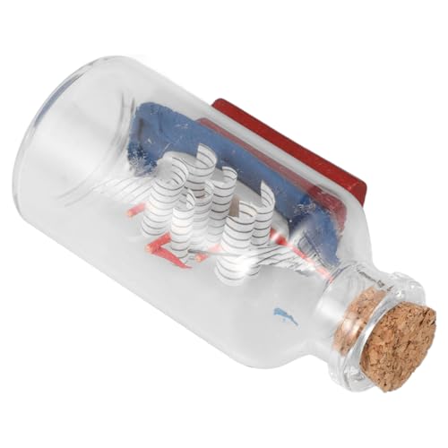 Toyvian Glas dekoflasche Segelschiff Driftflasche mit Nautischem Design Elegante Küsten dekoration für Zuhause Multifunktionale Tischfigur mit Meeres motiv Geschenkidee von Toyvian