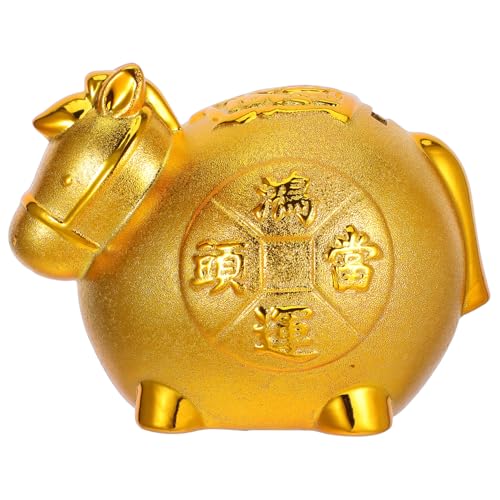 Toyvian Golden Horse Money Bank Pferdedekor aus Keramik Tierbanken Kleine Pferdefiguren Geldsparetopf Pferdeskulpturen als Heimdekoration Pferdestatuen Wohnkultur Pferdefiguren Wohnkultur von Toyvian