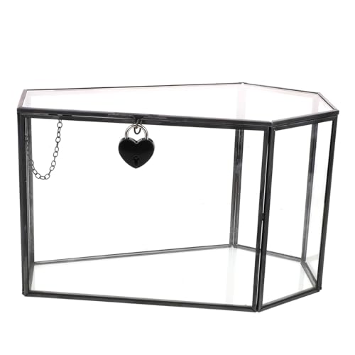 Toyvian Gothic Glasvitrine Sargform Mini Shadow Box Transparente Vitrine für Schmuck und Dekoration Halloween Tischdeko Handmade Glasdisplay mit Hoher Sichtbarkeit von Toyvian