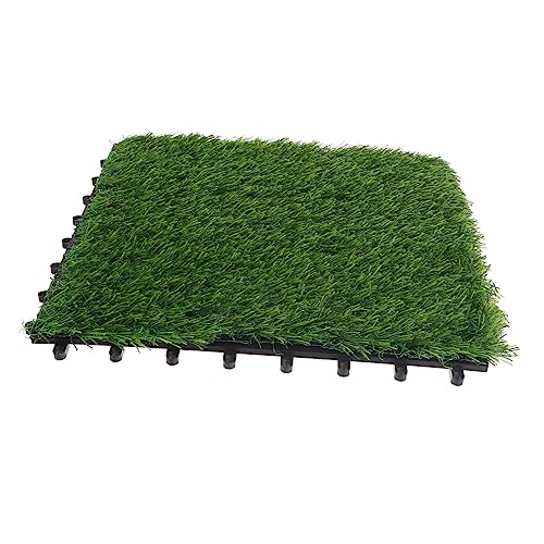 Toyvian Grasboden Outdoor Teppich Kunstrasen Für Terrasse Gefälschte Grasquadrate Künstlicher Rasen Gefälschter Grasteppich Grasfliesen Im Freien Kunstrasen Im Freien Grün Plastik von Toyvian