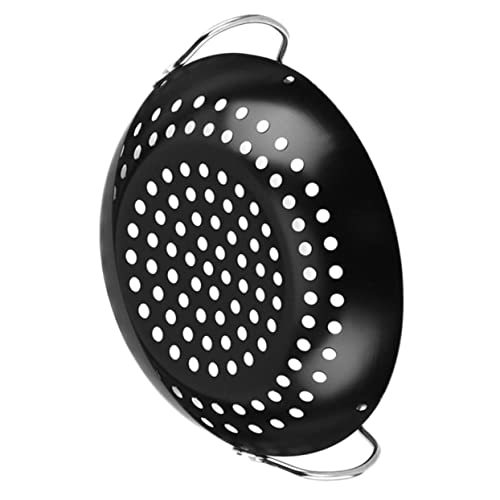 Toyvian Grillpfanne mit Löchern Antihaft Bbq Pfanne mit Doppelgriffen Multifunktionale Grillzubehör für Gemüse für Outdoor-barbecue von Toyvian
