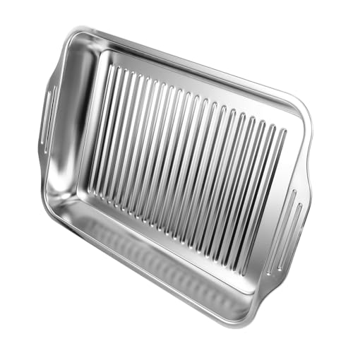 Toyvian Grillteller Tablett Servierplatte Pfanne Fisch Und Pastateller Backplatte Metall Essteller Behälter Für Zuhause Grillplatte Küche Lebensmittelbehälter Snackteller von Toyvian