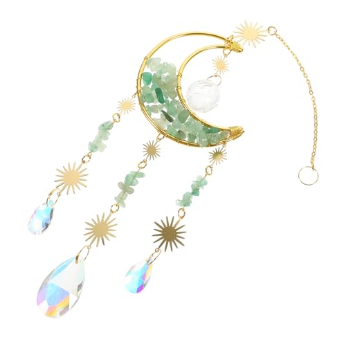 Toyvian Hängende Mond Sanduhr Deko aus Glas Natürliche Grüne Steinverzierung Filigranes Fenster Gartendekor Langlebiger Sonnenfänger für Schlafzimmer und Wohnräume Toyvian Hängende Mond Sanduhr Deko aus Glas Natürliche Grüne Steinverzierung Filigranes Fenster Gartendekor Langlebiger Sonnenfänger für Schlafzimmer und Wohnräume von Toyvian