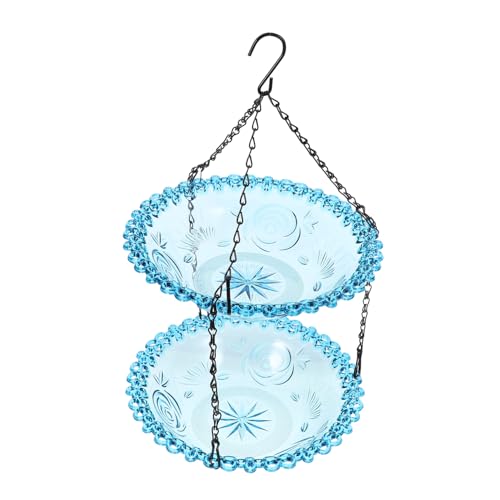 Toyvian Hängender Vogelfutterspender Doppelschichtiges Badetablett Für Garten Und Terrasse Aus Langlebigem Reinigen Und Attraktiv von Toyvian