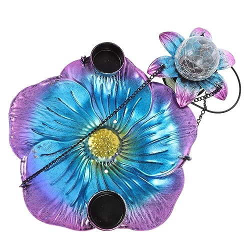 Toyvian Hängender Vogelfutterspender mit Solarbetrieb Multifunktionale Gartenlampe mit Rissdesign für Fütterung von Wildvögeln Dekorative Beleuchtung für Außenbereich von Toyvian