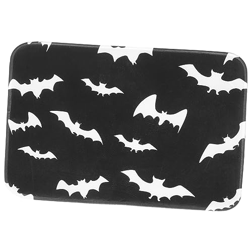 Toyvian Halloween Fußmatte mit Flexiblem Rutschfestes Saugfähiges Bodenkissen mit Kreativem Fledermaus Dekorativ für Eingangsbereich Küche und Badezimmer für Halloween Deko von Toyvian