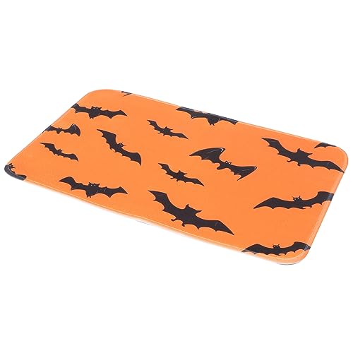 Toyvian Halloween Türmatte Bat Weiche Fußmatte rutschfeste Waschbare Küchen und Badezimmermatte Dekorativer Strapazierfähiger Bodenteppich für und Eingangsbereich von Toyvian