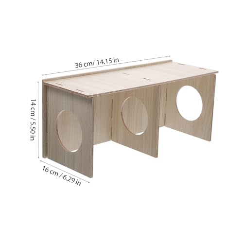 Toyvian Hamster Holz Versteckhaus mit Klarem Fenster Bissfestes Nagetier Nest für Meerschweinchen und Zwerghamster Robust und Geruchslos DIY Bemalbar als Käfig Dekoration und Rückzugsort von Toyvian