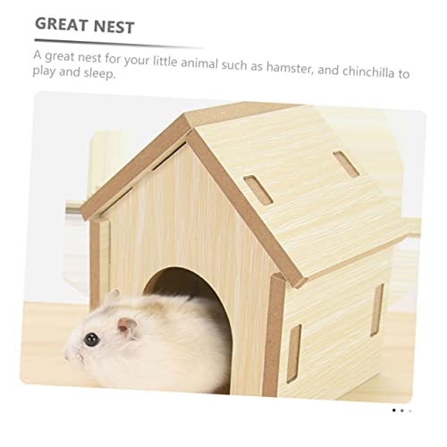 Toyvian Hamster Holzversteck Nest aus Robustem Material Beißfestes Kleintierhaus für Hamster und Chinchilla Geruchsneutral Langlebig Multifunktionales Rückzugs und Spielhaus Leicht zu von Toyvian