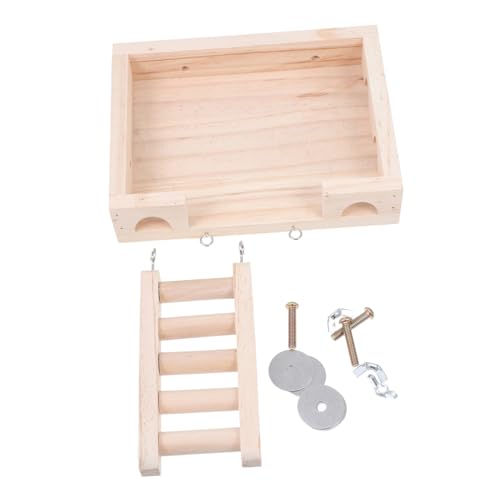 Toyvian Hamster Kletterplattform Aus Natürlichem Holz Mit Leiter Zweilagige Spielstation Für Kleine Haustiere Für Hamster Ratten Mäuse Und Andere Kleintiere von Toyvian