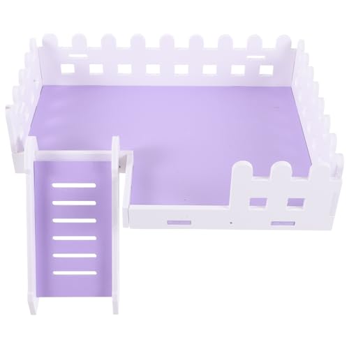 Toyvian Hamster Plattform mit Leiter für Kleintierkäfig Sichere Kletter und Ruhefläche Multifunktionale Plattform für Meerschweinchen und Hamster Fördert Bewegung und Koordination DIY von Toyvian