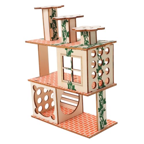Toyvian Hamsterhaus aus Massivem Holz mit Leiter Dekoratives Versteck für Zwerghamster und Meerschweinchen Haustier Spielplatz Gemütliches Nest für Kleine Nagetiere Nachhaltiges Toyvian Hamsterhaus aus Massivem Holz mit Leiter Dekoratives Versteck für Zwerghamster und Meerschweinchen Haustier Spielplatz Gemütliches Nest für Kleine Nagetiere Nachhaltiges von Toyvian