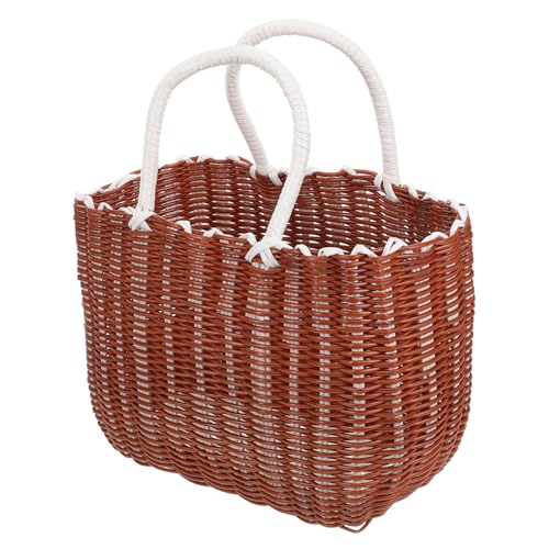 Toyvian Handgefertigter Woven Basket Multifunktionaler Aufbewahrungskorb mit Henkel für Lebensmittel und Mittelgroß Gelb Braun für Einkäufe und Veranstaltungen Toyvian Handgefertigter Woven Basket Multifunktionaler Aufbewahrungskorb mit Henkel für Lebensmittel und Mittelgroß Gelb Braun für Einkäufe und Veranstaltungen von Toyvian