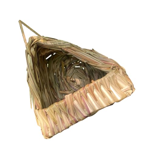 Toyvian Handgefertigtes Sittich Nest aus Natürlichem Gras Dreieckige Nistbox mit Großem Eingang Handgewebtes Vogelhaus für Papageien Nymphensittiche Wellensittiche Hängbar für Garten und Toyvian Handgefertigtes Sittich Nest aus Natürlichem Gras Dreieckige Nistbox mit Großem Eingang Handgewebtes Vogelhaus für Papageien Nymphensittiche Wellensittiche Hängbar für Garten und von Toyvian