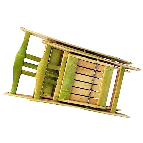 Toyvian Handgemachter Faltbarer Bambusstuhl für Outdoor Camping mit Rückenlehne Langlebiger Praktischer Klappstuhl für Garten Studium und von Toyvian