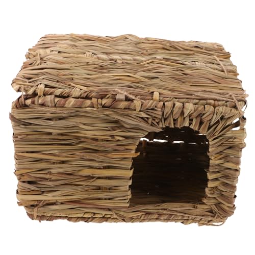Toyvian Handgewebtes Kaninchen Nest aus Robustem Stroh Multifunktionales Kleintierhaus für Hasen Hamster und Chinchillas Kleines Versteck und Schlafplatz für Kleine Haustiere von Toyvian