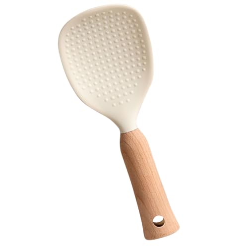 Toyvian Hitzebeständiger Reislöffel aus Lebensmittelechtem Silikon mit Stabilem Holzgriff Antihaftbeschichtet Ergonomisch Geformt Rutschfest zum Servieren und Einfachen Reinigen Küche von Toyvian