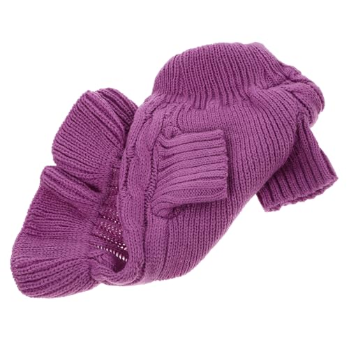Toyvian Hochwertiger Hundepullover mit Stehkragen Weicher Warmer Strickpullover für Kleine Hunde Modisches Haustierkleidungsstück in Violett für Kalte Wintertage von Toyvian