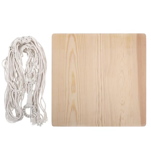 Toyvian Hölzerne Brettnetzbeutel Rattan Korb Gewebte Stroh Weiden Pflanzentopfhalter Geflochtener Blumentopfhalter dekorativer Blumentopfhalter Blumentopf weben Holz Beige von Toyvian