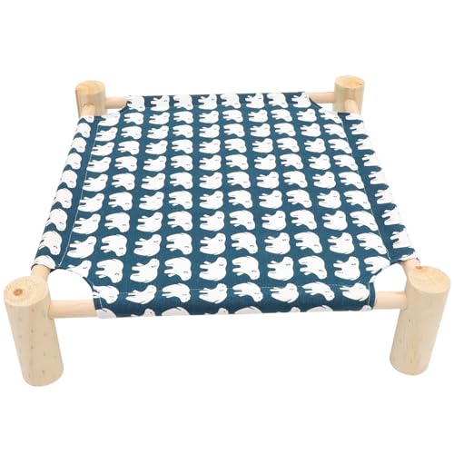 Toyvian Hölzernes Haustierbett Katzenbett Mit Ständer Katzenhängematte Erzogen Haustierbett Im Freien Kätzchenbetten Für Indoor-kätzchen Abnehmbar Hund Hängematte Bett von Toyvian