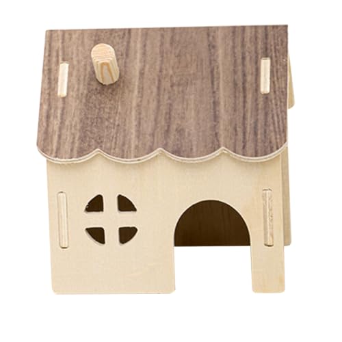Toyvian Holz Hamsterversteck mit Mehrkammerigem Design Abnehmbar und Leicht zu Reinigen Spiel Rückzugsort für Hamster Meerschweinchen Mäuse und Igel Haustiervilla von Toyvian