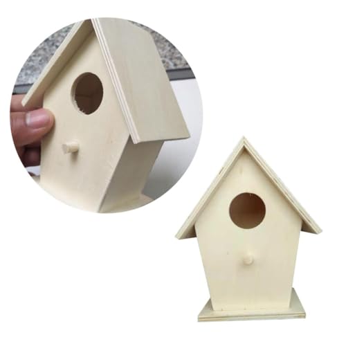 Toyvian Holz Vogelhaus für DIY Nistkasten Holzfarbenes Hängendes Vogelnest für Garten und Terrasse zur Beobachtung von Wildvögeln Deko für Zuhause Toyvian Holz Vogelhaus für DIY Nistkasten Holzfarbenes Hängendes Vogelnest für Garten und Terrasse zur Beobachtung von Wildvögeln Deko für Zuhause von Toyvian