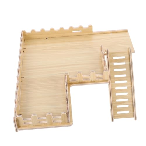 Toyvian Holzplattform Für Hamster Mit Leiter Und Zaun Kletter Und Spielbereich Für Kleine Haustiere Wie Zwerghamster Rennmäuse Und Gerbils Sicheres Design Für Aktives Spielen Und von Toyvian