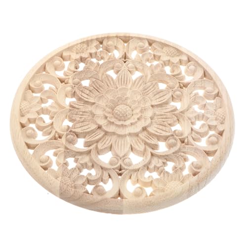 Toyvian Holzornament Geschnitzt Unbemalt Holzapplikation Möbeldekor Vintage Holzdekor für Schränke Türen Fenster Spiegel Vielseitige Holzverzierung Traditionelle Holzverzierung von Toyvian