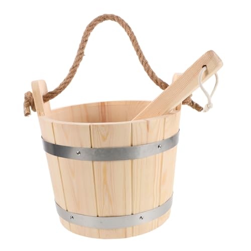 Toyvian Holzsauna Eimer mit Schöpfkelle Ergonomischer Griff Hitzebeständig Tragbar für Dampfbad Sauna Bad und Outdoor Natürlicher Holzton Saunazubehör Toyvian Holzsauna Eimer mit Schöpfkelle Ergonomischer Griff Hitzebeständig Tragbar für Dampfbad Sauna Bad und Outdoor Natürlicher Holzton Saunazubehör von Toyvian