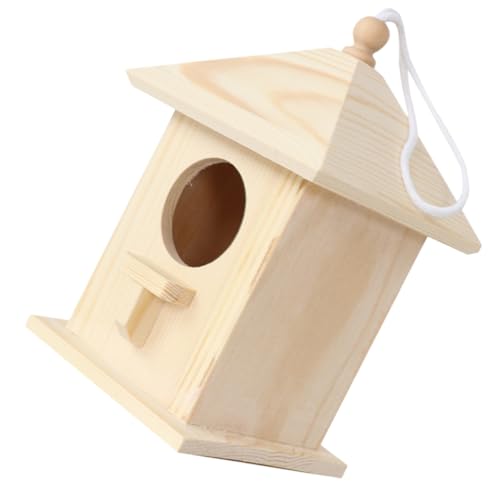 Toyvian Holzvogelhaus Vogel Fütterer Hängend Vogelhäuser Nest Haus Vogelfütterer Vogelhaus Fütterung -Feeder Häuser Nisthaus Vogelfütterer Vogelnest Für Draußen Holz von Toyvian